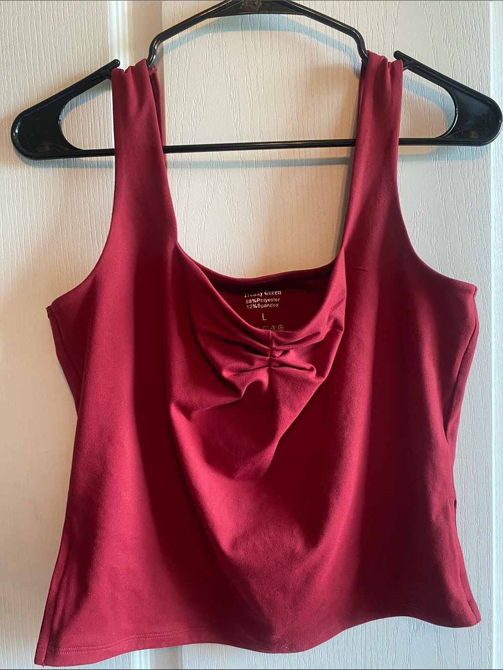 Twist-Front Sleeveless Tank Top in Berry Red - Picture 1 of 5